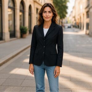 Talbots Elegant Wool Black Women's Blazer EUC size 14W